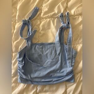 SHEIN Sky Blue Tie-Strap Tank Top